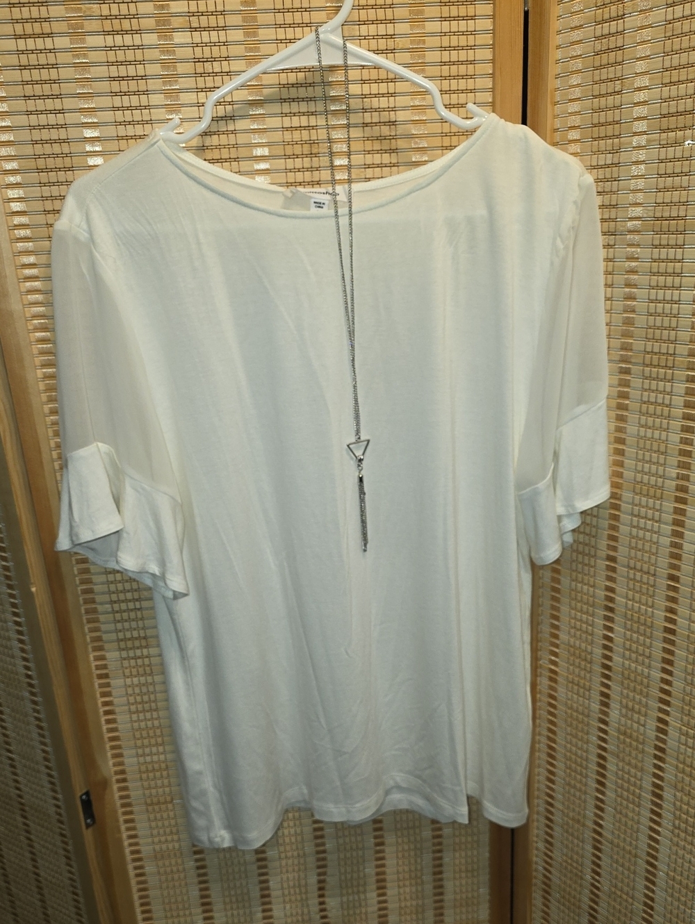 NWT mittoshop White Ruffle Sleeve Tunic Top
